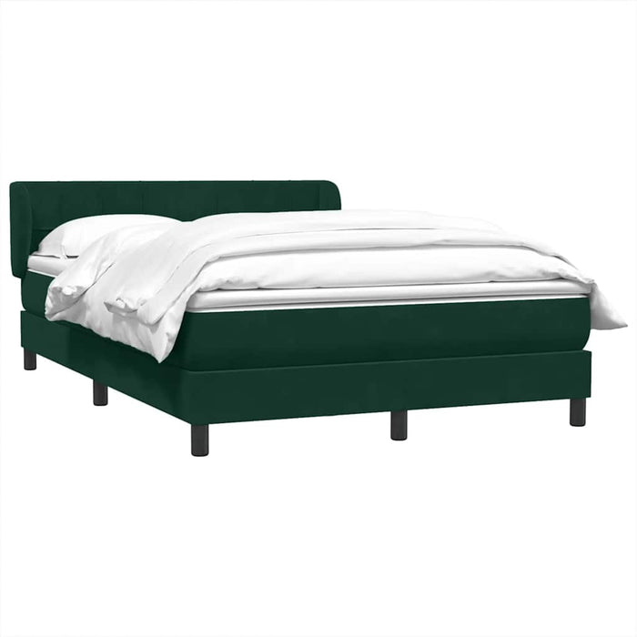 Pat box spring cu saltea, verde închis, 160x220 cm, catifea WALTI