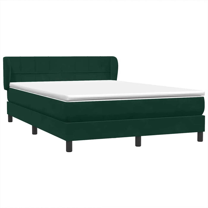 Pat box spring cu saltea, verde închis, 160x220 cm, catifea WALTI