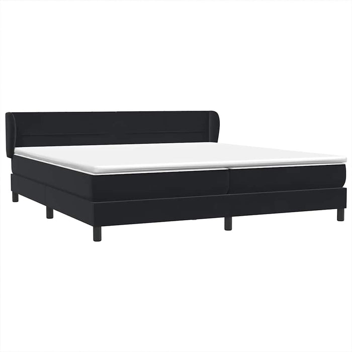 Pat cu arcuri cu saltele negru 200x220 cm catifea WALTI