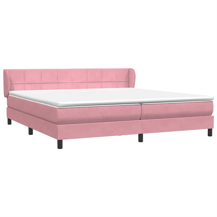 Pat cu arcuri cu saltele roz 200x220 cm catifea WALTI