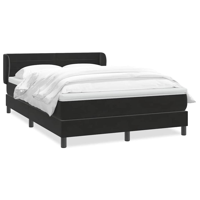 Pat box spring cu saltea, negru, 160x210 cm, catifea WALTI