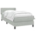 Pat box spring cu saltea, gri deschis, 80x220 cm, catifea - WALTI WALTI