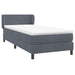 Pat box spring cu saltea, gri închis, 80x220 cm, catifea - WALTI WALTI