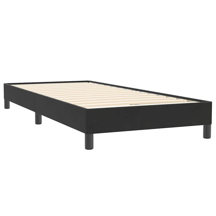 Pat box spring cu saltea, negru, 80x220 cm, catifea WALTI