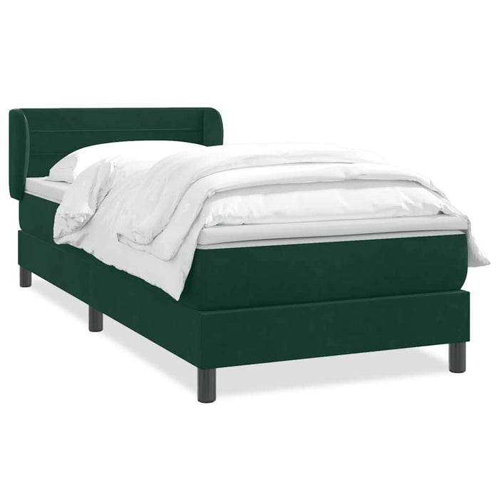 Pat box spring cu saltea, verde închis, 80x220 cm, catifea - WALTI WALTI