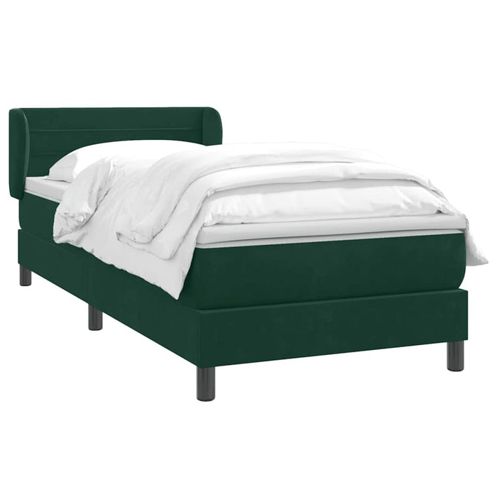 Pat box spring cu saltea, verde închis, 80x220 cm, catifea - WALTI WALTI