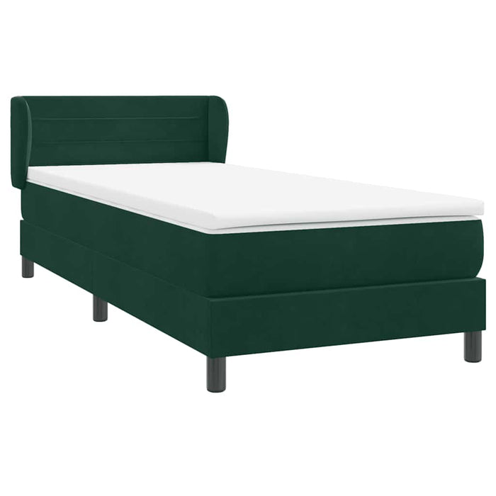 Pat box spring cu saltea, verde închis, 80x220 cm, catifea - WALTI WALTI