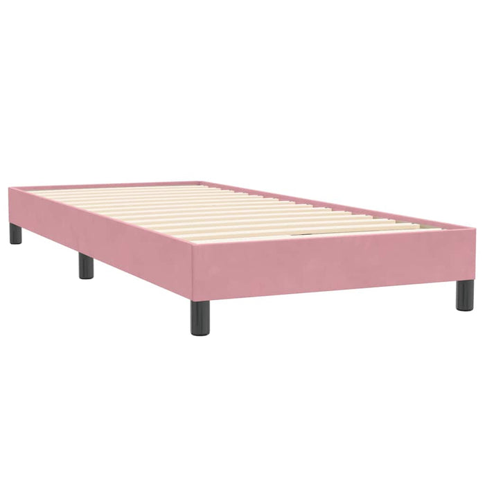 Pat box spring cu saltea, roz, 80x220 cm, catifea WALTI
