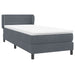 Pat box spring cu saltea, gri închis, 90x220 cm, catifea - WALTI WALTI