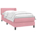 Pat box spring cu saltea, roz, 90x220 cm, catifea - WALTI WALTI