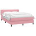 Pat box spring cu saltea, roz, 140x220 cm, catifea - WALTI WALTI