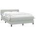 Pat box spring cu saltea, gri deschis, 160x220 cm, catifea - WALTI WALTI