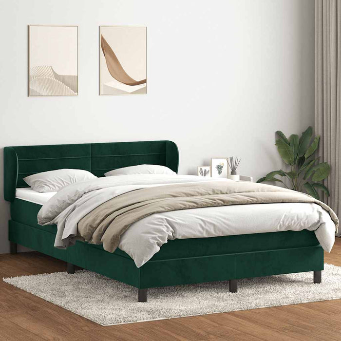 Pat box spring cu saltea, verde închis, 160x220 cm, catifea - WALTI WALTI