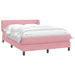 Pat box spring cu saltea, roz, 160x220 cm, catifea - WALTI WALTI