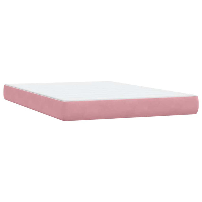 Pat box spring cu saltea, roz, 160x220 cm, catifea - WALTI WALTI