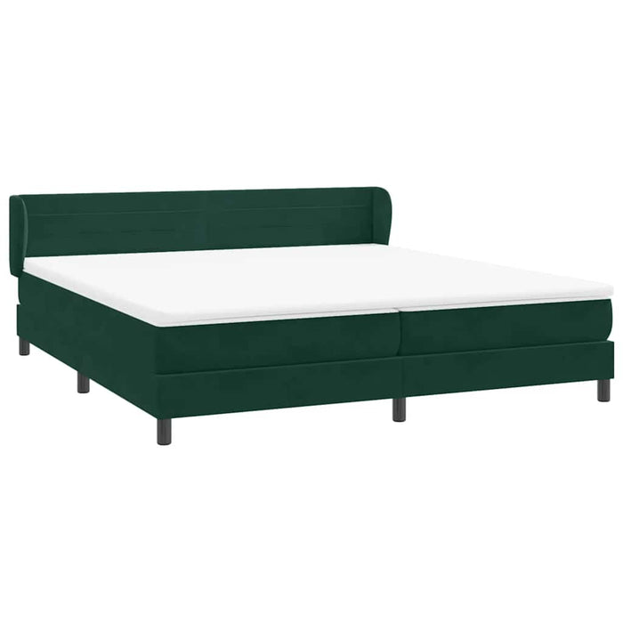 Pat cu arcuri cu saltele verde închis 180x220 cm catifea WALTI