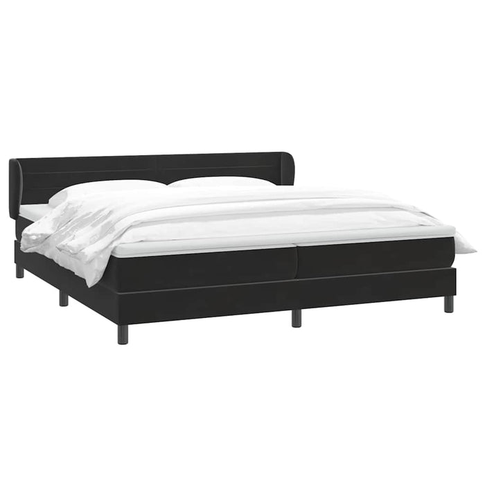 Pat cu arcuri cu saltele negru 200x220 cm catifea WALTI