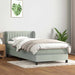 Pat box spring cu saltea, gri deschis, 80x210 cm, catifea - WALTI WALTI