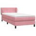 Pat box spring cu saltea, roz, 90x210 cm, catifea - WALTI WALTI
