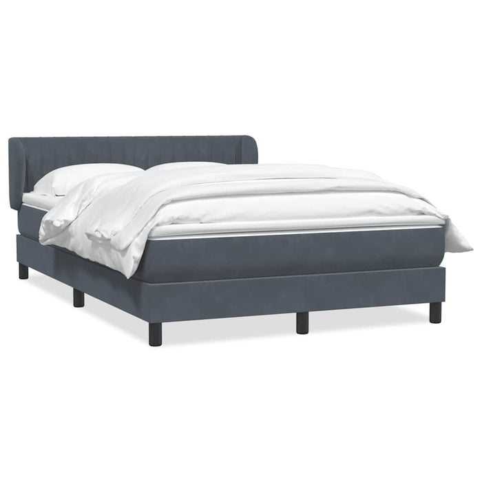 Pat box spring cu saltea, gri închis, 160x210 cm, catifea WALTI
