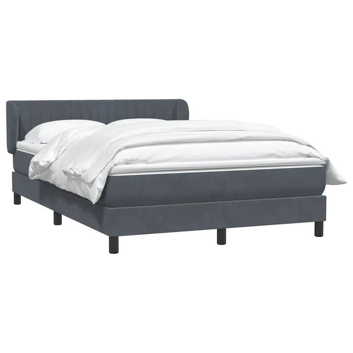 Pat box spring cu saltea, gri închis, 160x210 cm, catifea WALTI