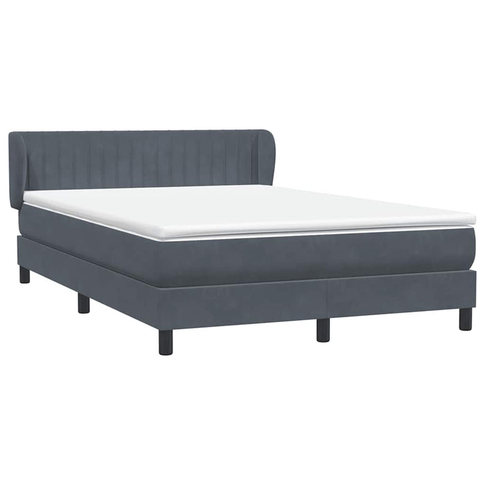 Pat box spring cu saltea, gri închis, 160x210 cm, catifea WALTI