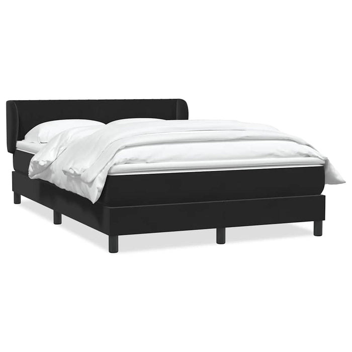 Pat box spring cu saltea, negru, 160x210 cm, catifea WALTI