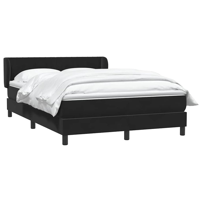 Pat box spring cu saltea, negru, 160x210 cm, catifea WALTI