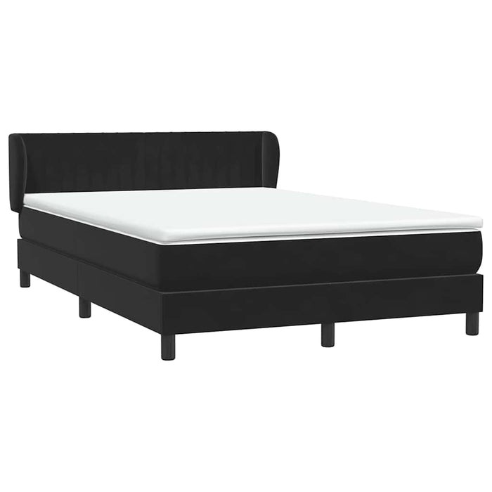 Pat box spring cu saltea, negru, 160x210 cm, catifea WALTI