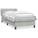 Pat box spring cu saltea, gri deschis, 80x220 cm, catifea - WALTI WALTI