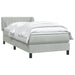 Pat box spring cu saltea, gri deschis, 80x220 cm, catifea - WALTI WALTI