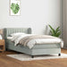 Pat box spring cu saltea, gri deschis, 80x220 cm, catifea - WALTI WALTI