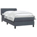 Pat box spring cu saltea, gri închis, 80x220 cm, catifea - WALTI WALTI