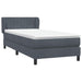 Pat box spring cu saltea, gri închis, 80x220 cm, catifea - WALTI WALTI