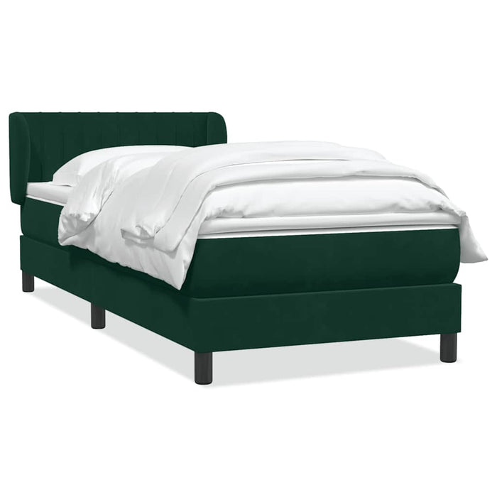 Pat box spring cu saltea, verde închis, 80x220 cm, catifea - WALTI WALTI