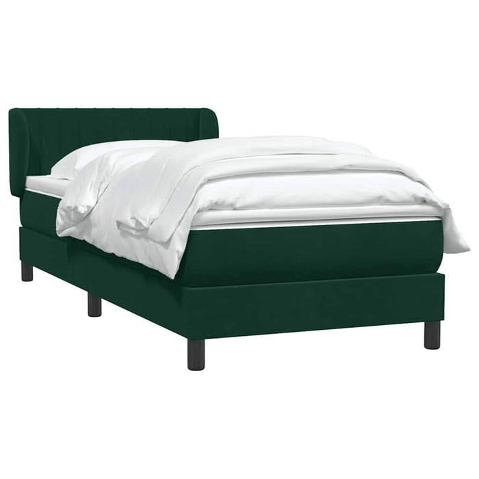 Pat box spring cu saltea, verde închis, 80x220 cm, catifea - WALTI WALTI