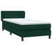 Pat box spring cu saltea, verde închis, 80x220 cm, catifea - WALTI WALTI