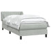 Pat box spring cu saltea, gri deschis, 90x220 cm, catifea - WALTI WALTI