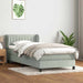Pat box spring cu saltea, gri deschis, 90x220 cm, catifea - WALTI WALTI
