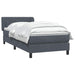 Pat box spring cu saltea, gri închis, 90x220 cm, catifea - WALTI WALTI