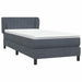 Pat box spring cu saltea, gri închis, 90x220 cm, catifea - WALTI WALTI
