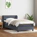 Pat box spring cu saltea, gri închis, 90x220 cm, catifea - WALTI WALTI
