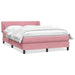 Pat box spring cu saltea, roz, 140x220 cm, catifea - WALTI WALTI