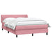 Pat box spring cu saltea, roz, 140x220 cm, catifea - WALTI WALTI