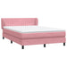Pat box spring cu saltea, roz, 140x220 cm, catifea - WALTI WALTI