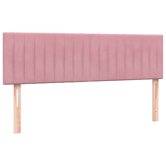 Pat box spring cu saltea, roz, 140x220 cm, catifea - WALTI WALTI