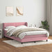 Pat box spring cu saltea, roz, 140x220 cm, catifea - WALTI WALTI