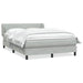 Pat box spring cu saltea, gri deschis, 160x220 cm, catifea - WALTI WALTI