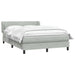 Pat box spring cu saltea, gri deschis, 160x220 cm, catifea - WALTI WALTI
