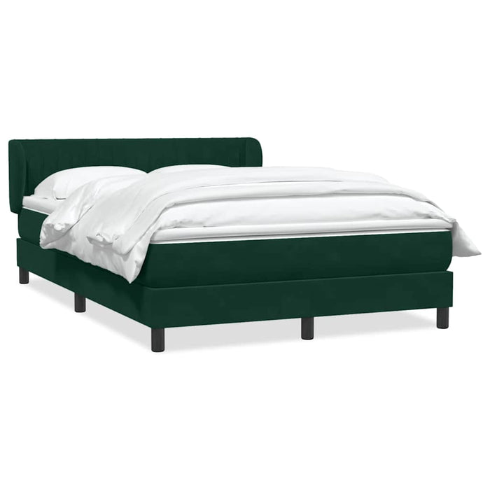 Pat box spring cu saltea, verde închis, 160x220 cm, catifea WALTI